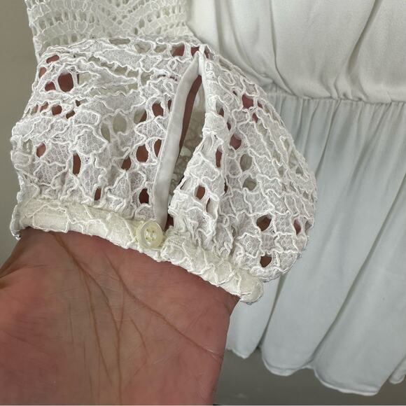 NEW Maje Dress Womens 3- US Large Raye Lace Long Sleeve in Ecru White - Picture 10 of 13
